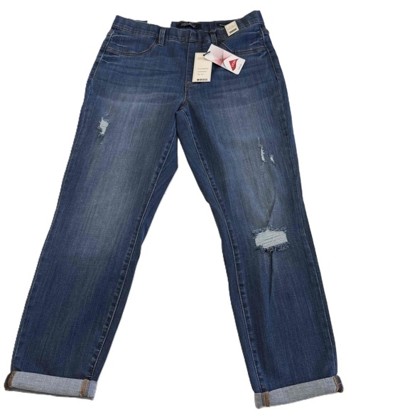 Judy Blue Denim - NEW Judy Blue Blue Boyfriend High Waist Cuffed Hem‎ Jeans Size 13/31